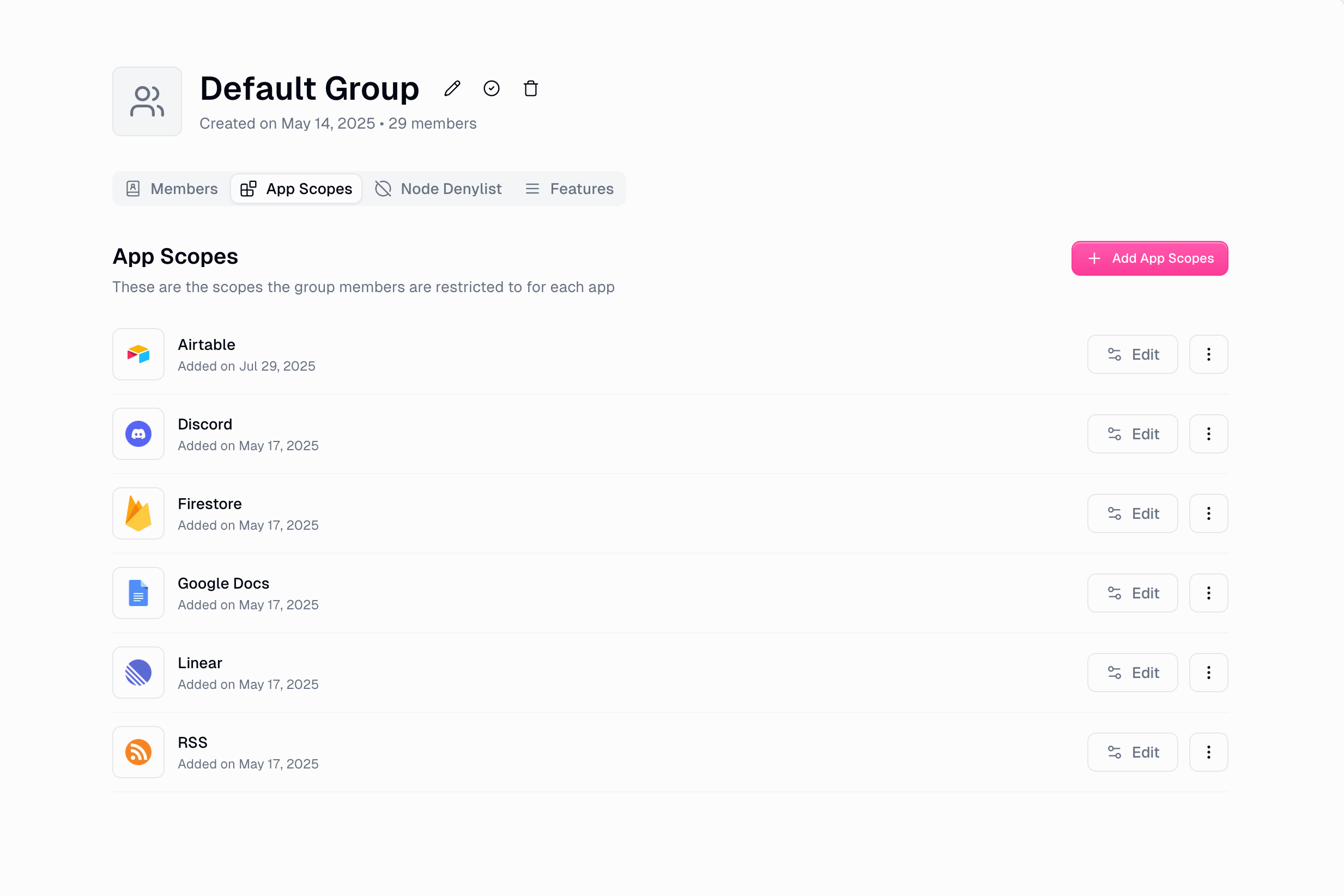 Role App Scopes Management