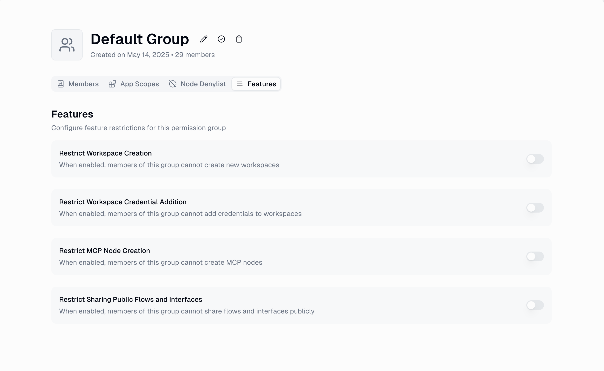 Role Features Restrictions