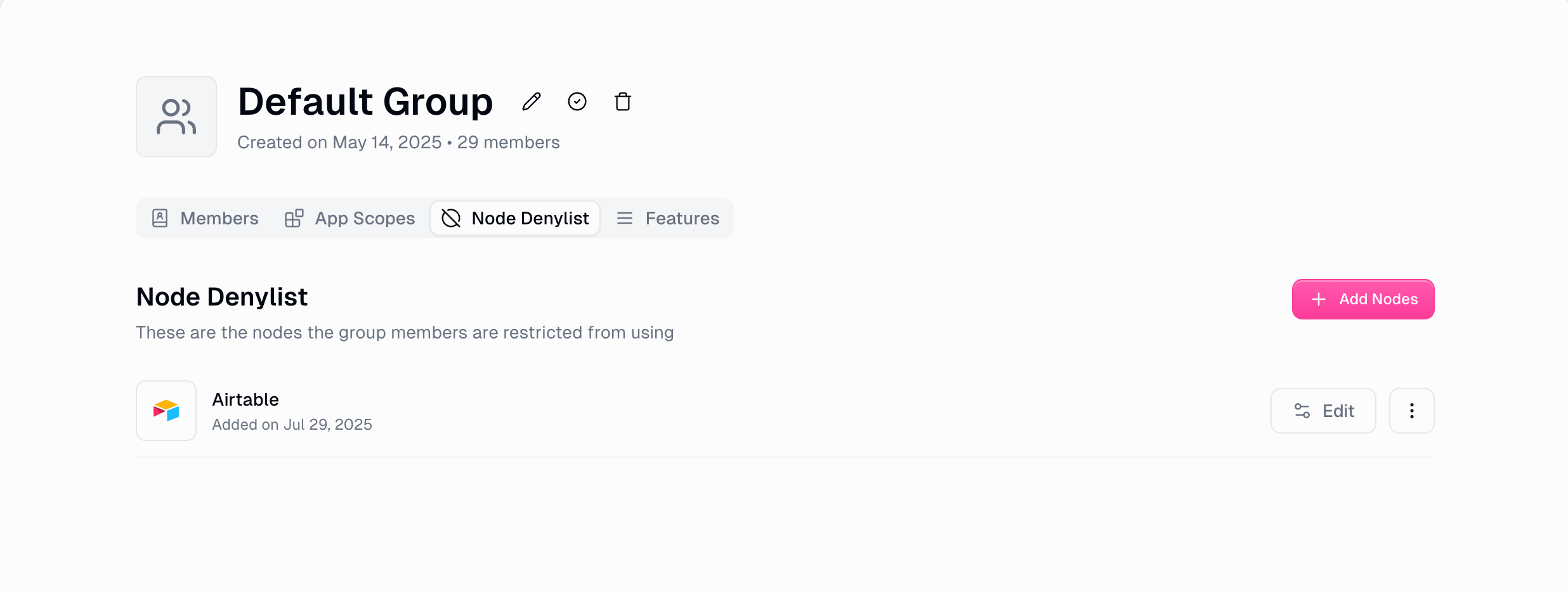 Role Node Denylist