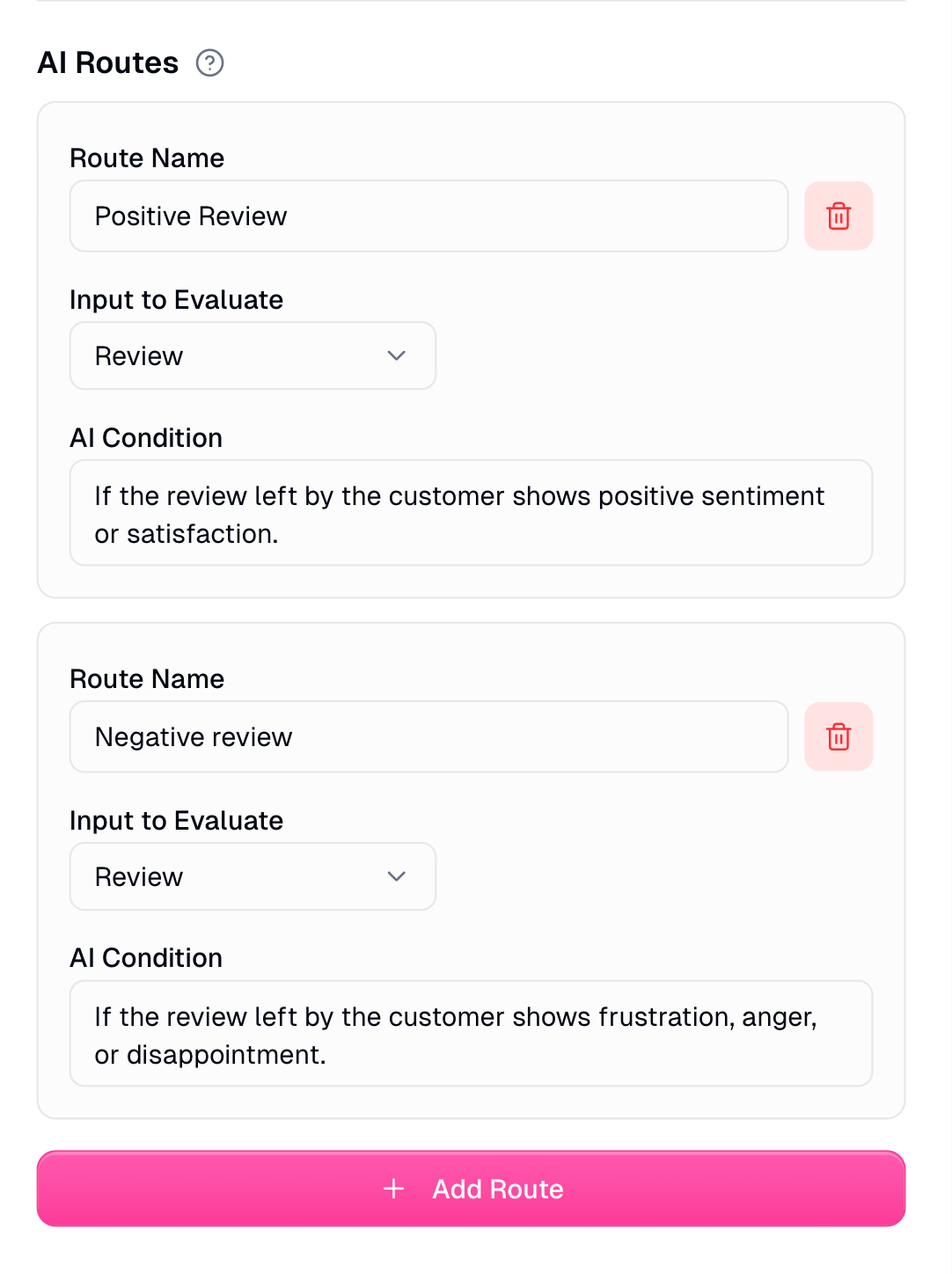 Router node in AI mode configuration