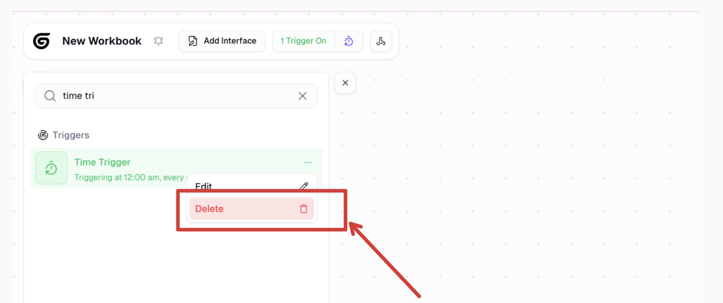 Delete a workflow time trigger