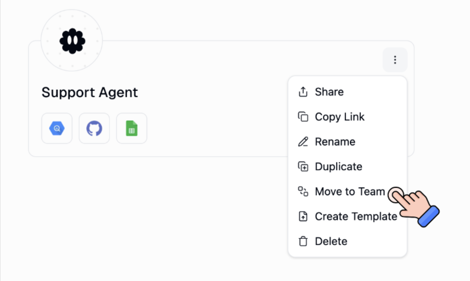 Move an agent to a team