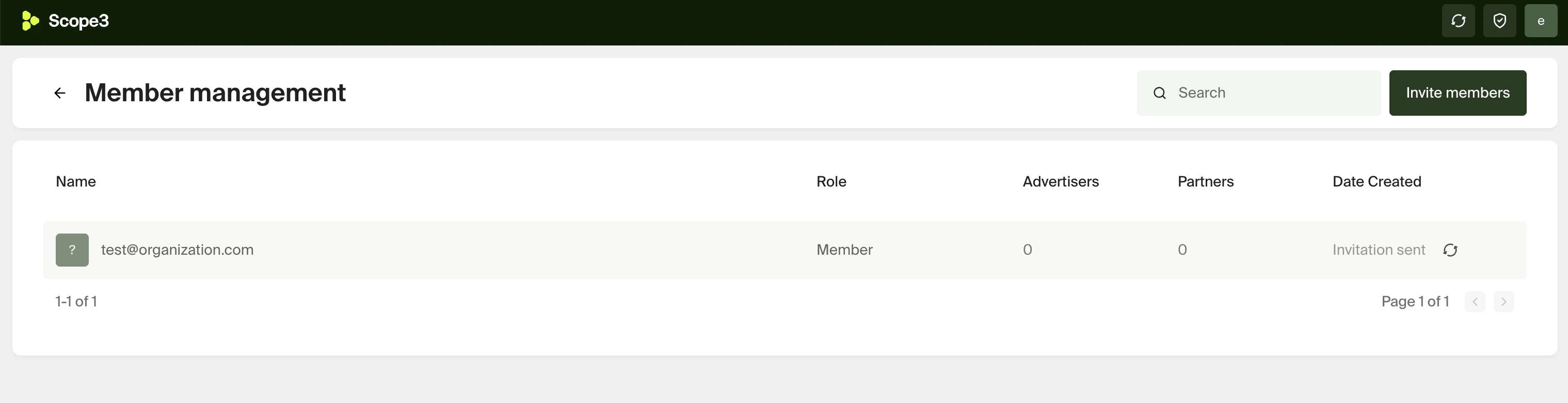 Member management page