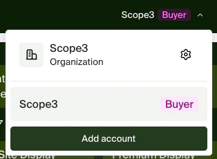 Account switcher dropdown