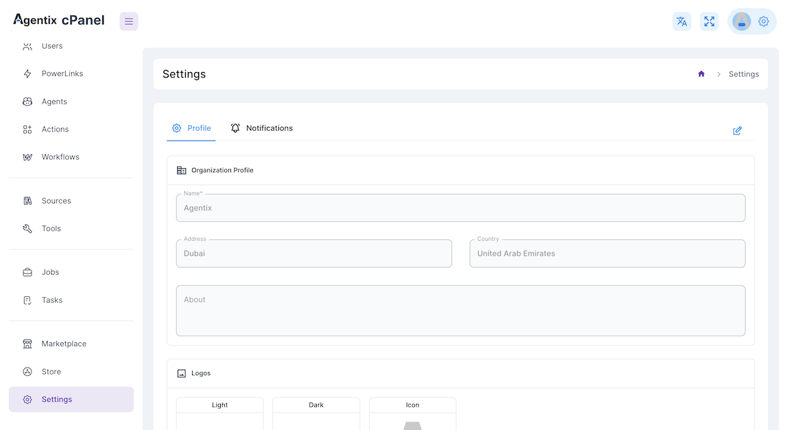 Organization - Agentix Docs
