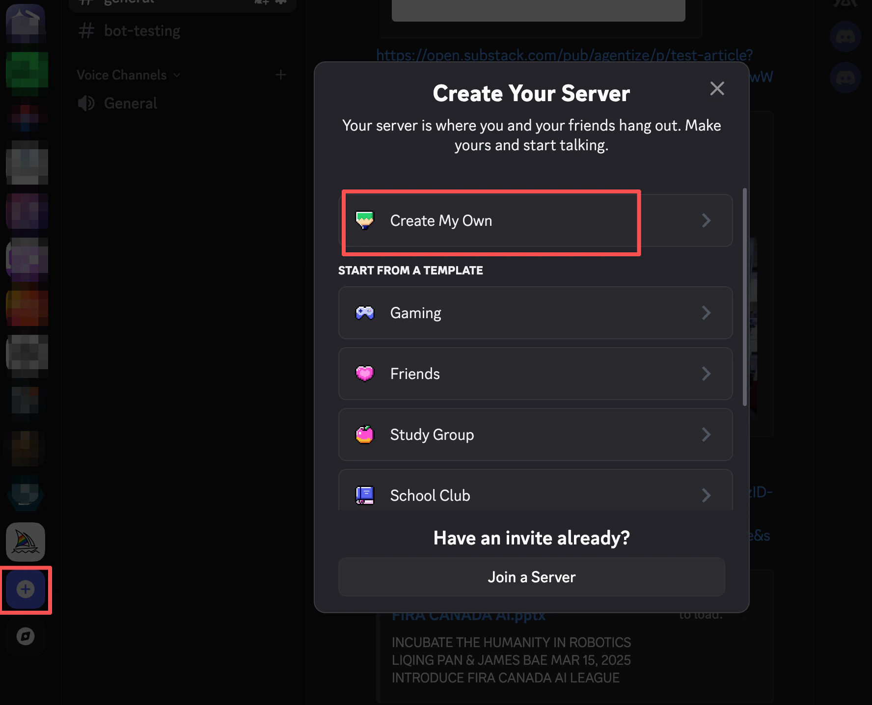 Create or sign in to a Discord account
