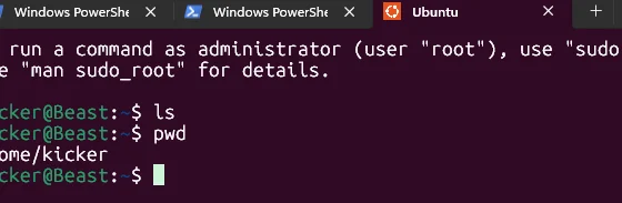 Open Ubuntu from the Windows terminal