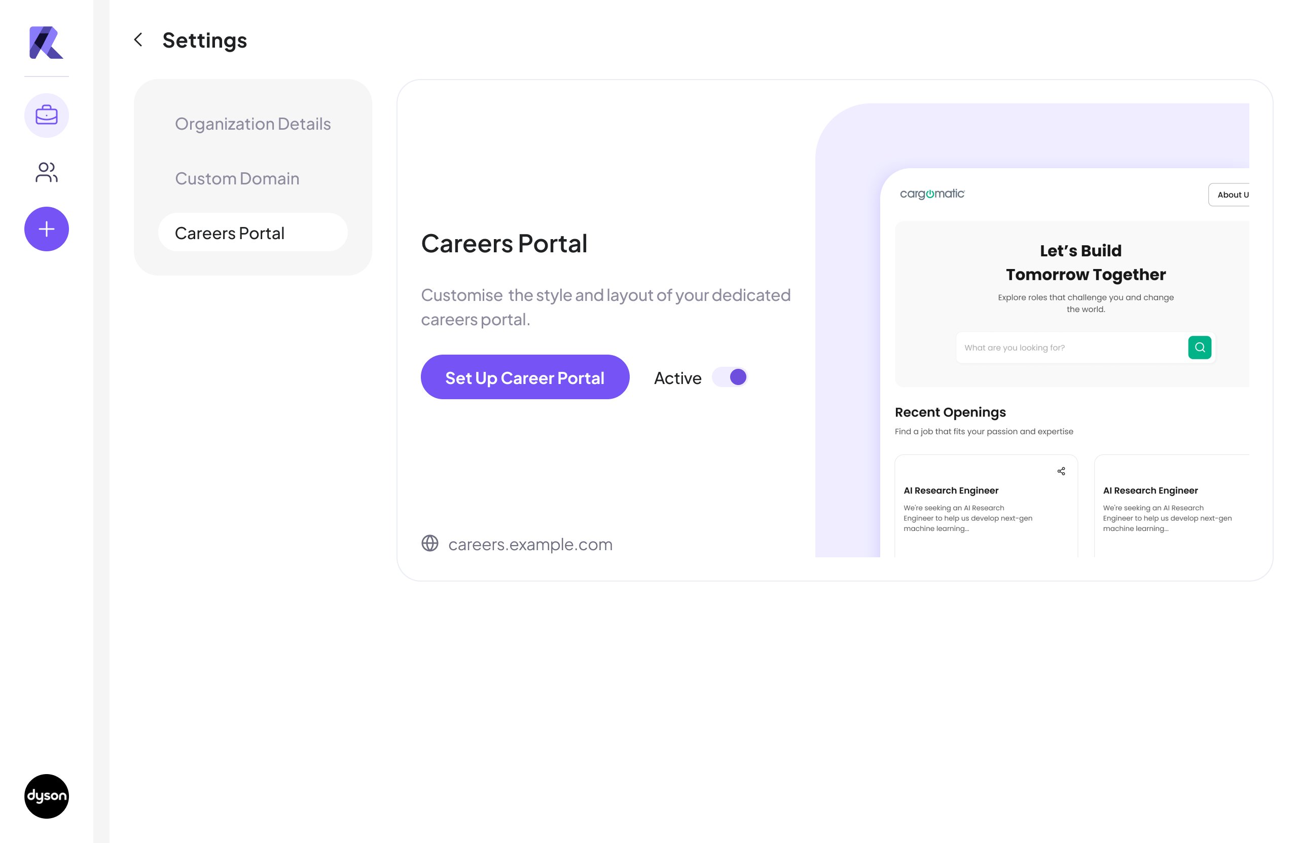 Settings Navigation