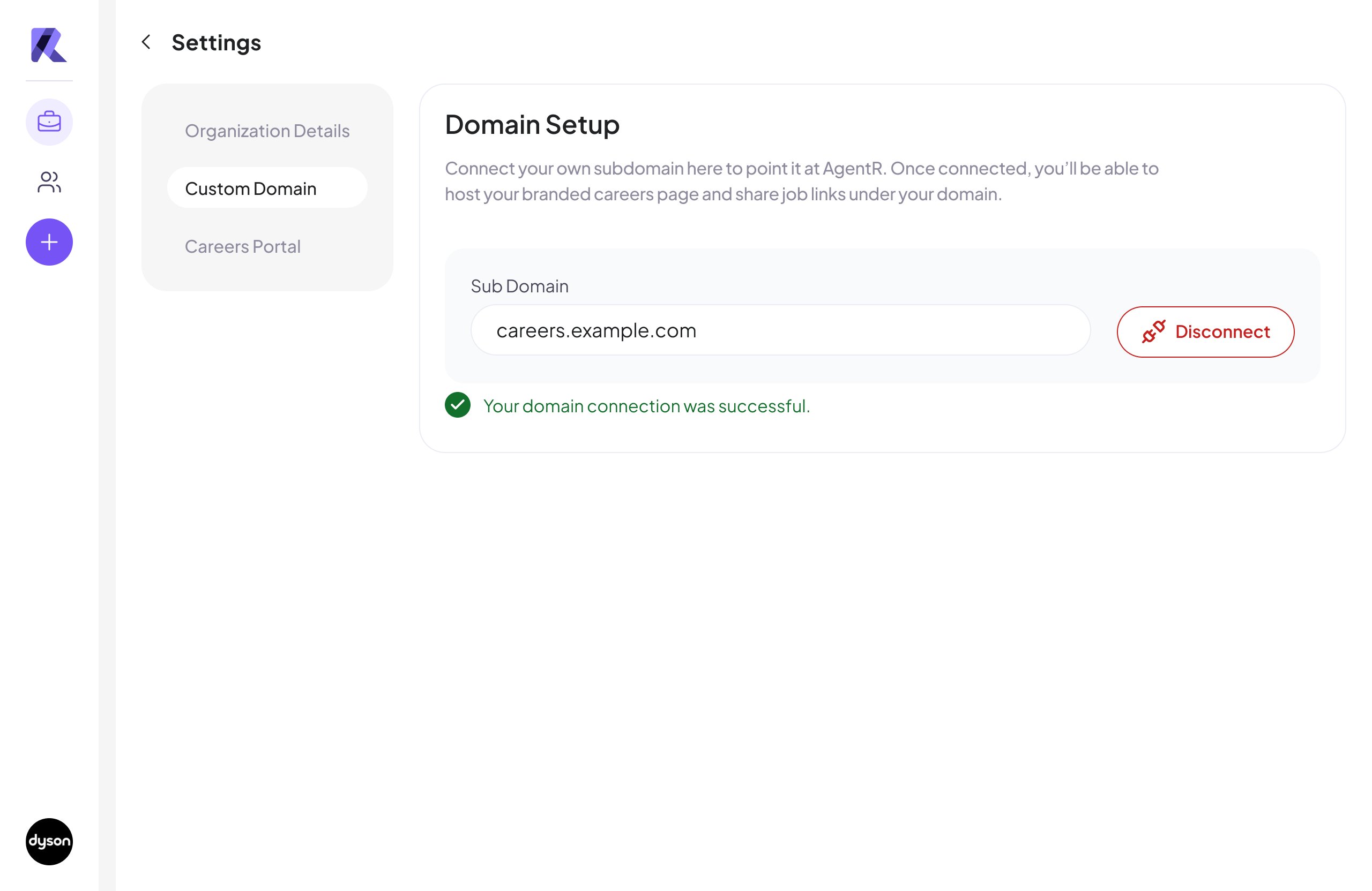 DNS Settings Panel