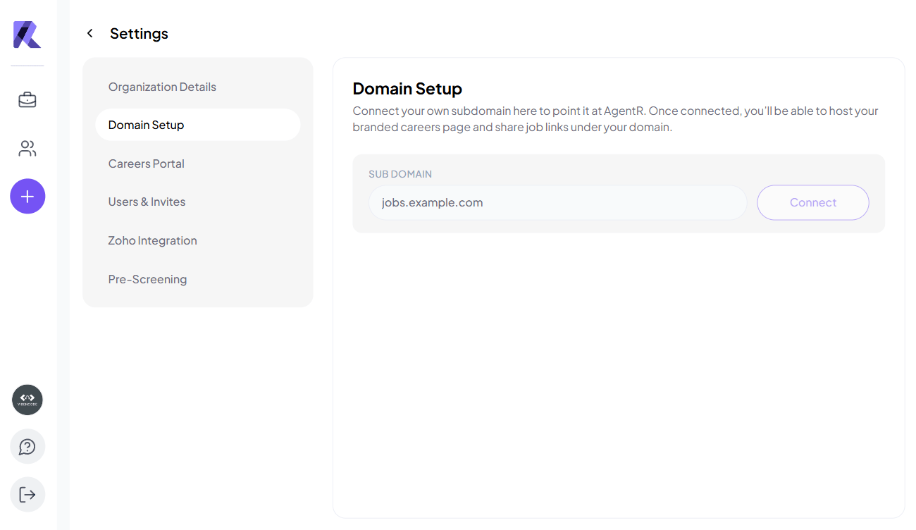 Custom Domain Setup Interface