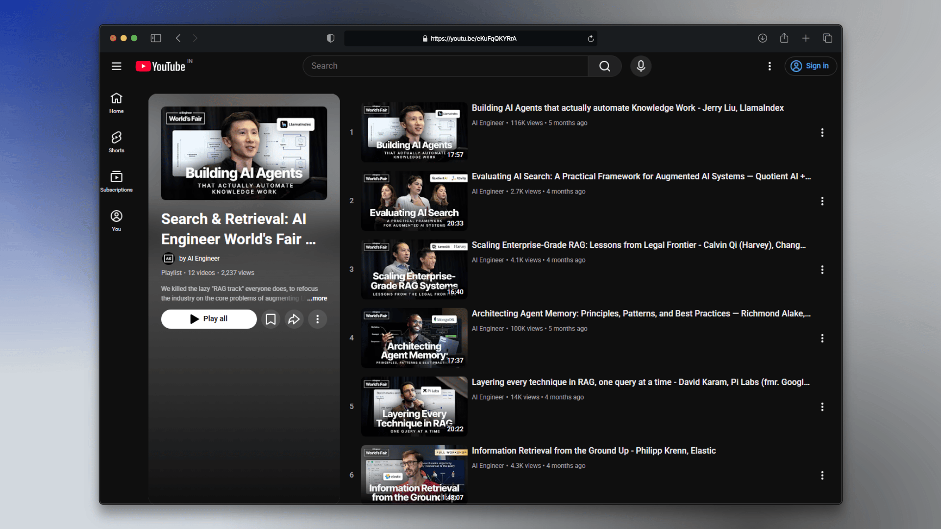 YouTube playlist