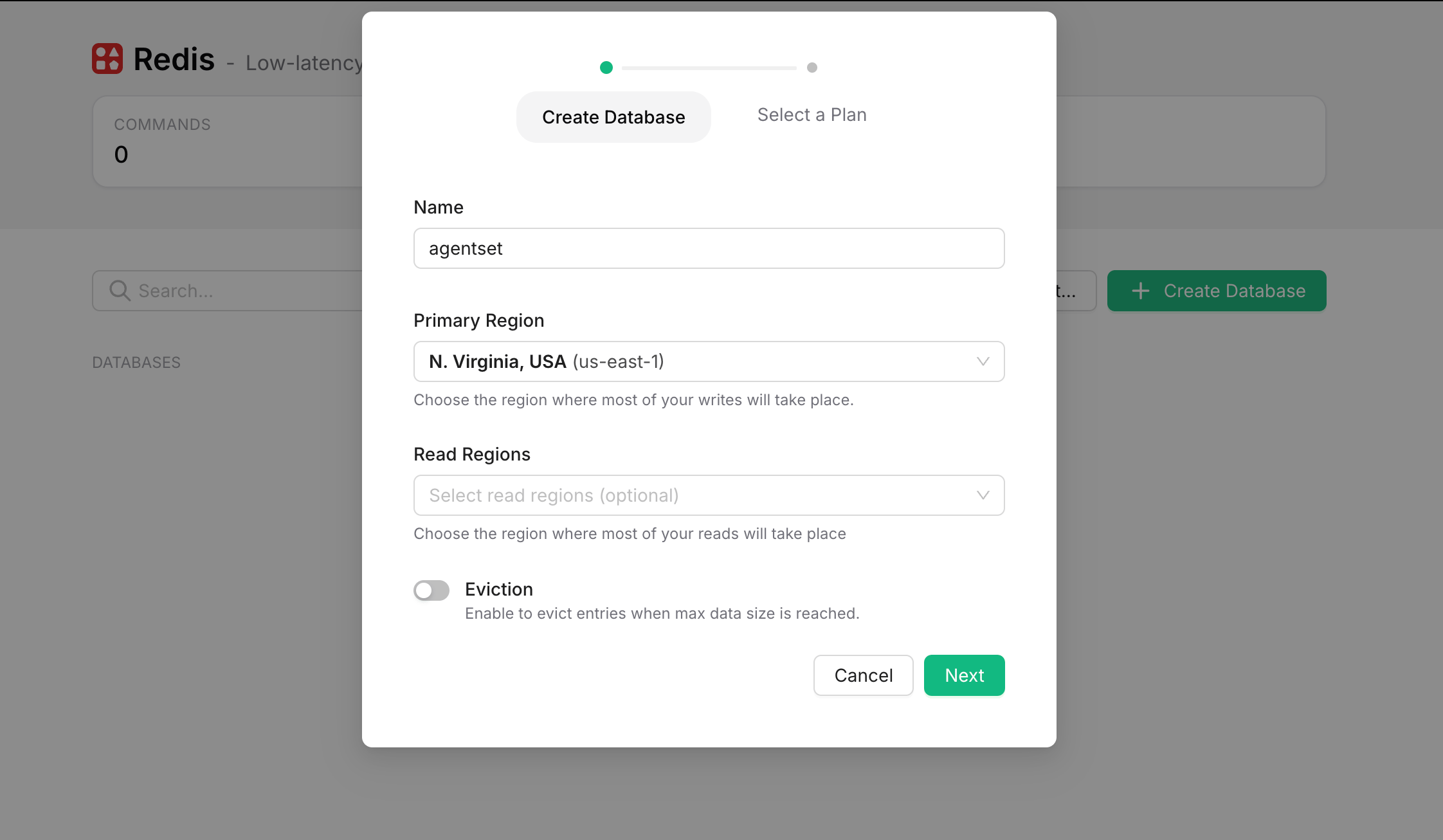 Upstash Redis database