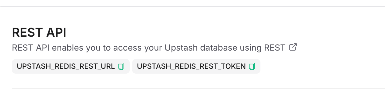Upstash Redis tokens