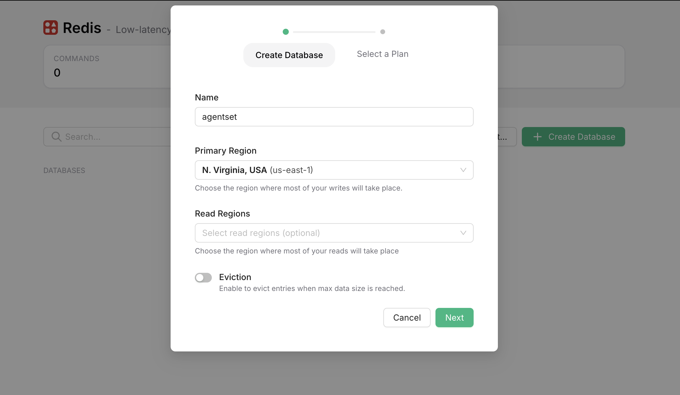 Upstash Redis database