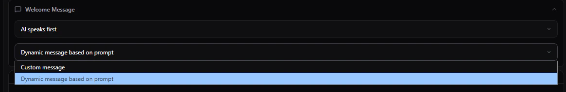 Options for setting dynamic or custom welcome messages