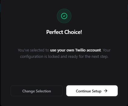 Confirm BYOT Selection