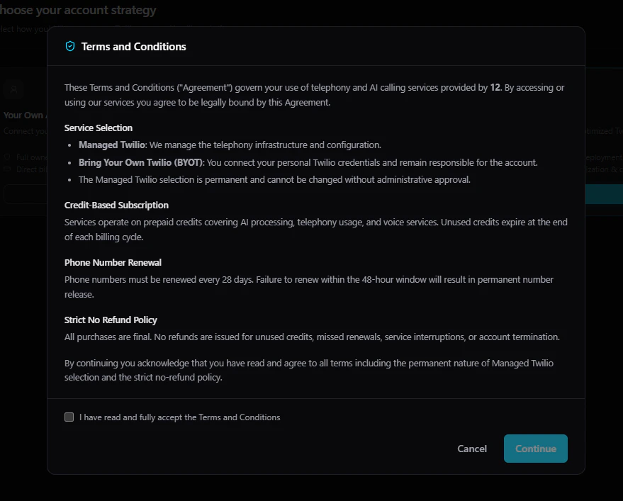 Telephony Terms and Conditions