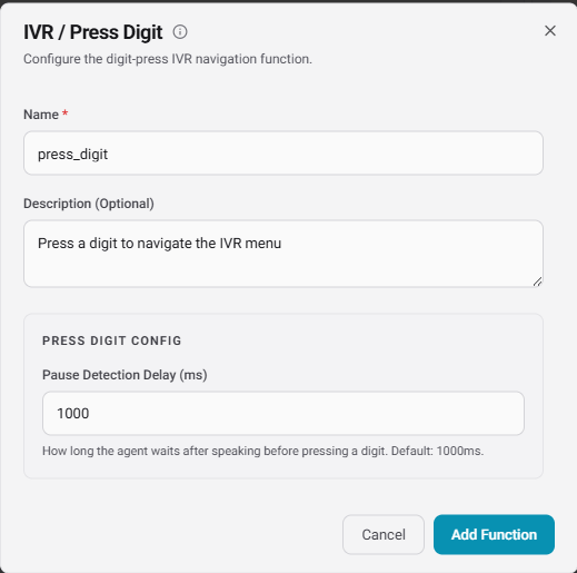 IVR / Press Digit configuration