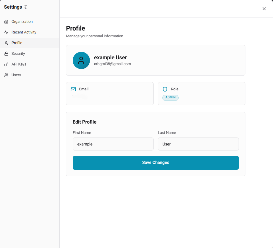 Profile Settings