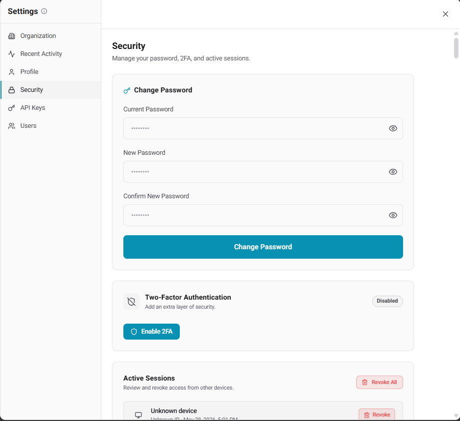 Security Settings
