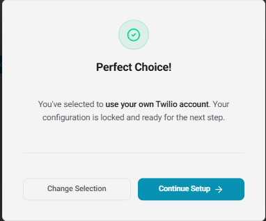 Confirm BYOT Selection