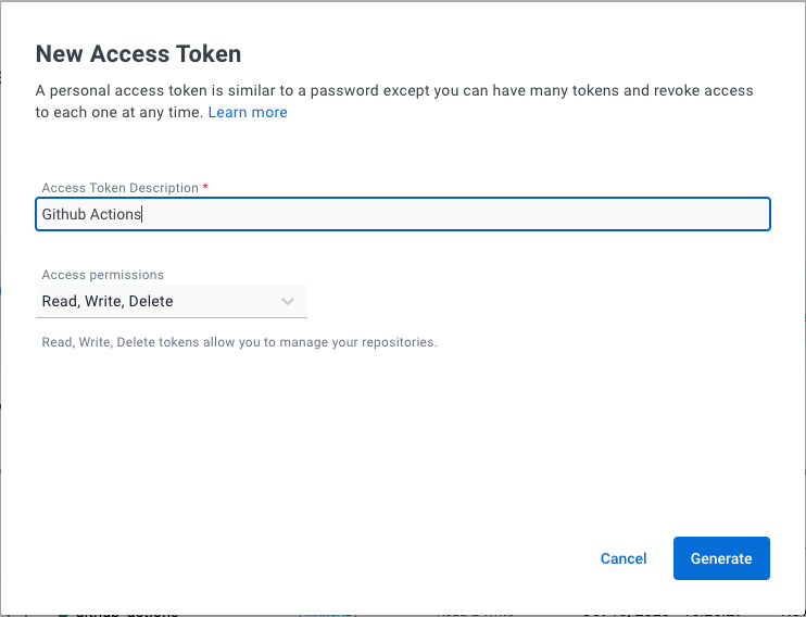 Docker Hub access token