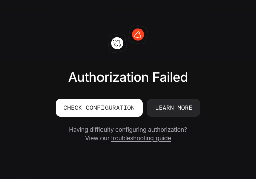 Authorization Failed Error