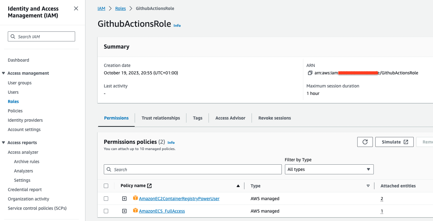 GitHub Actions IAM Role