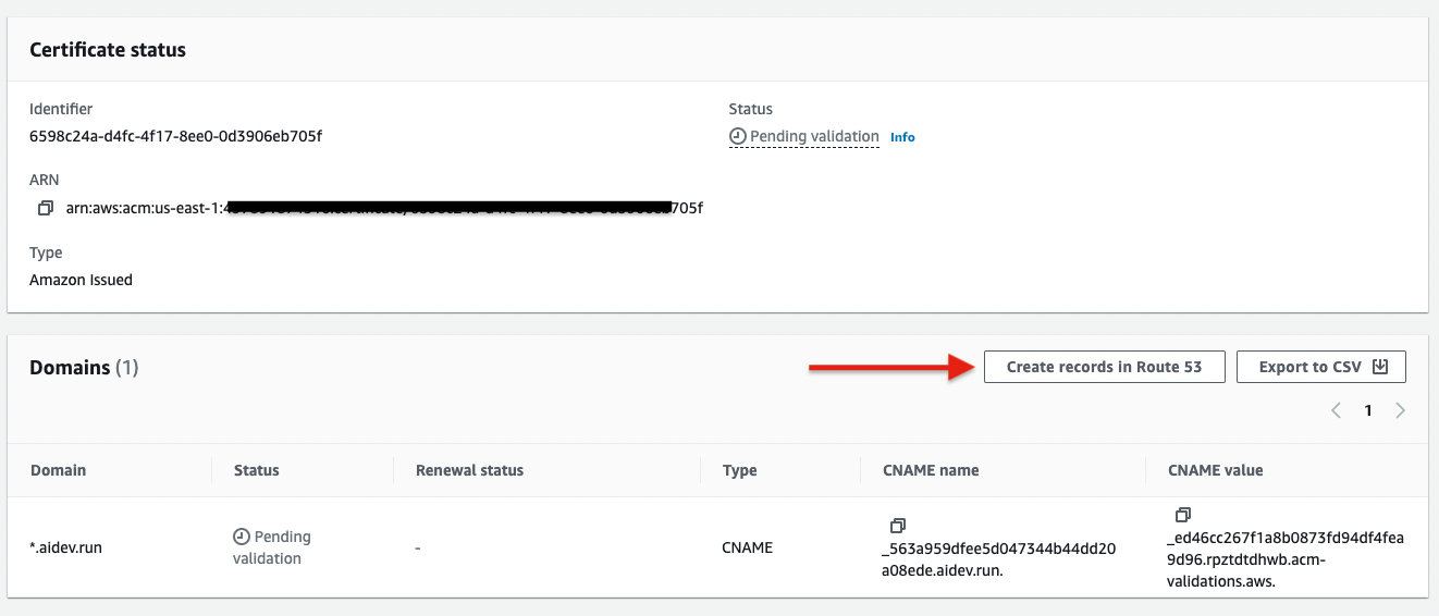 AWS ACM certificate validation