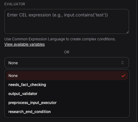 Configure a CEL expression in AgentOS Studio