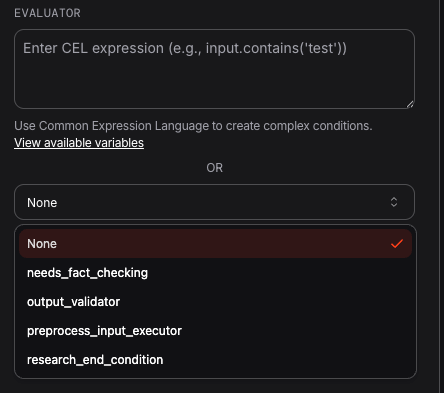 Configure a CEL expression in AgentOS Studio