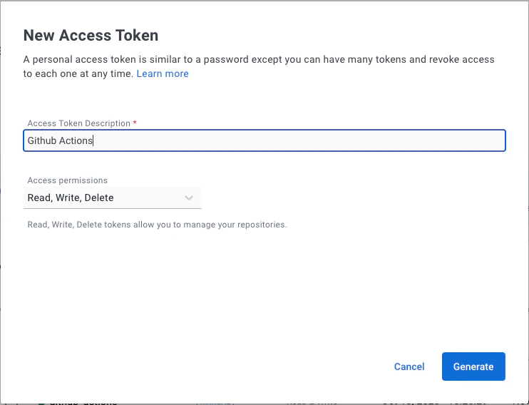Docker Hub access token