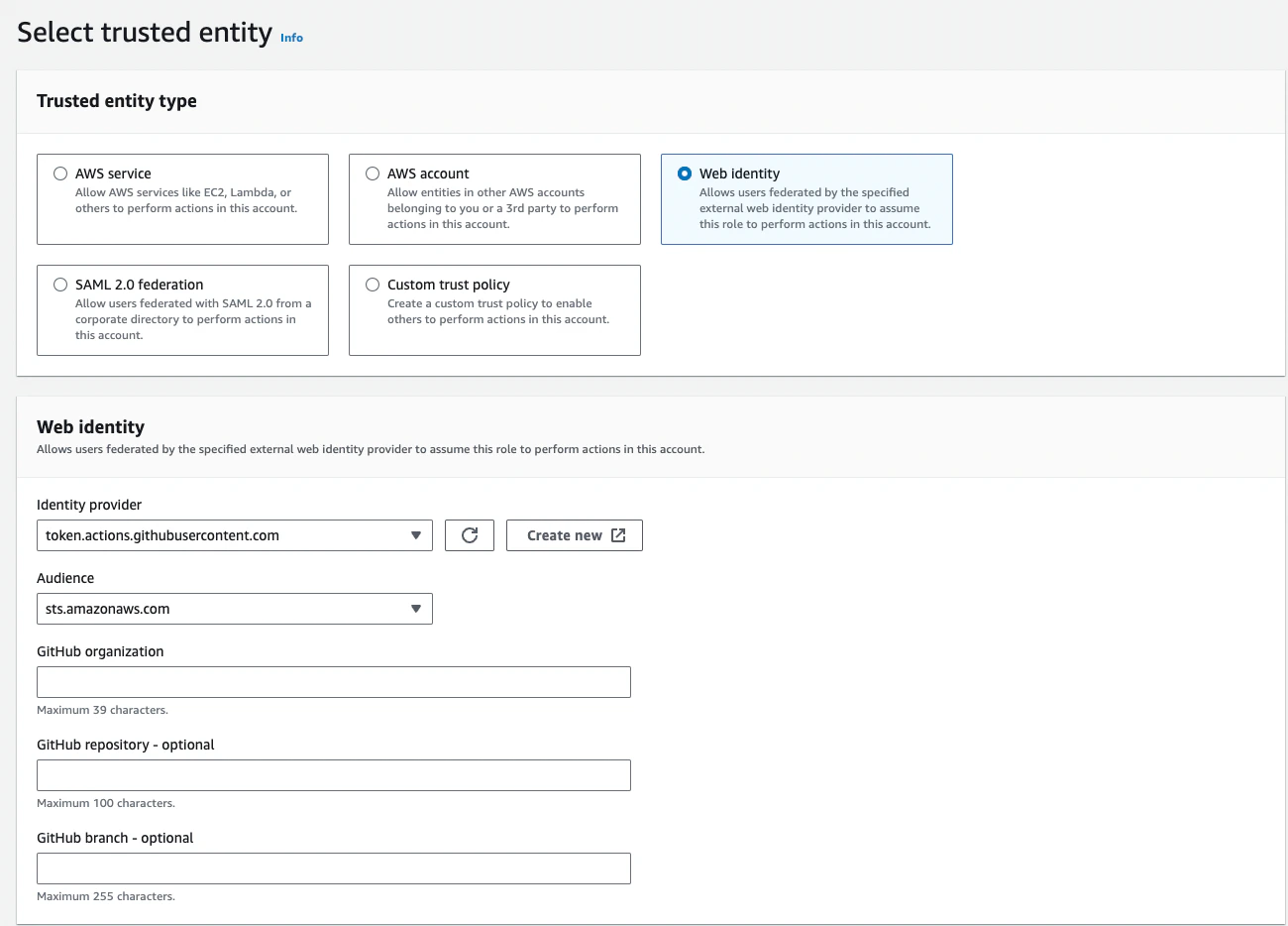 Configure trusted entity