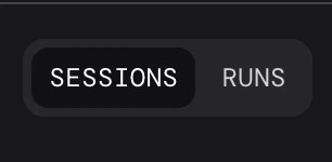 Runs and Sessions view toggle