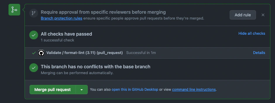 PR validation workflow
