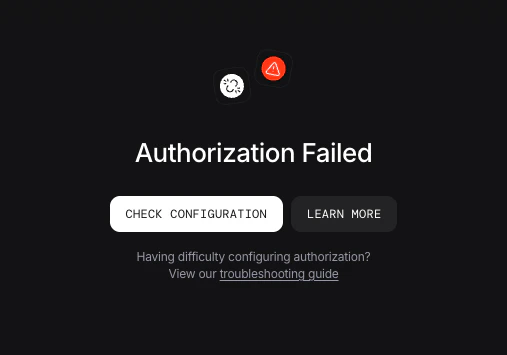 Authorization Failed Error