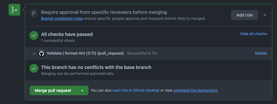 PR validation workflow