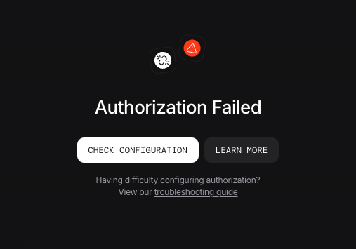 Authorization Failed Error