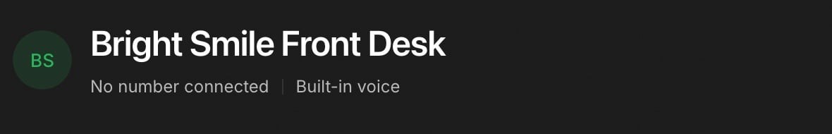 AgentPhone agent page showing Built-in voice under the agent name