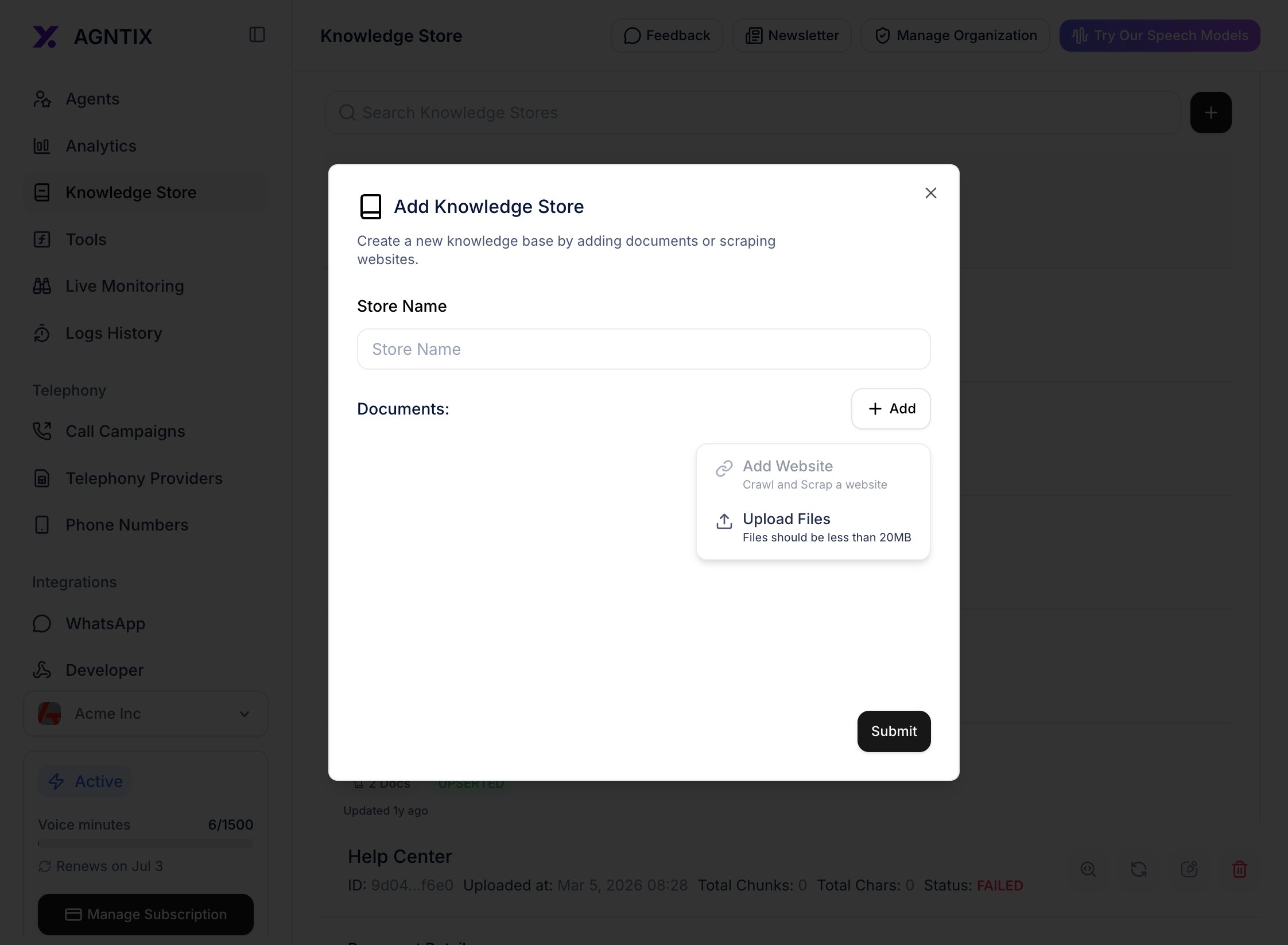 Add dropdown