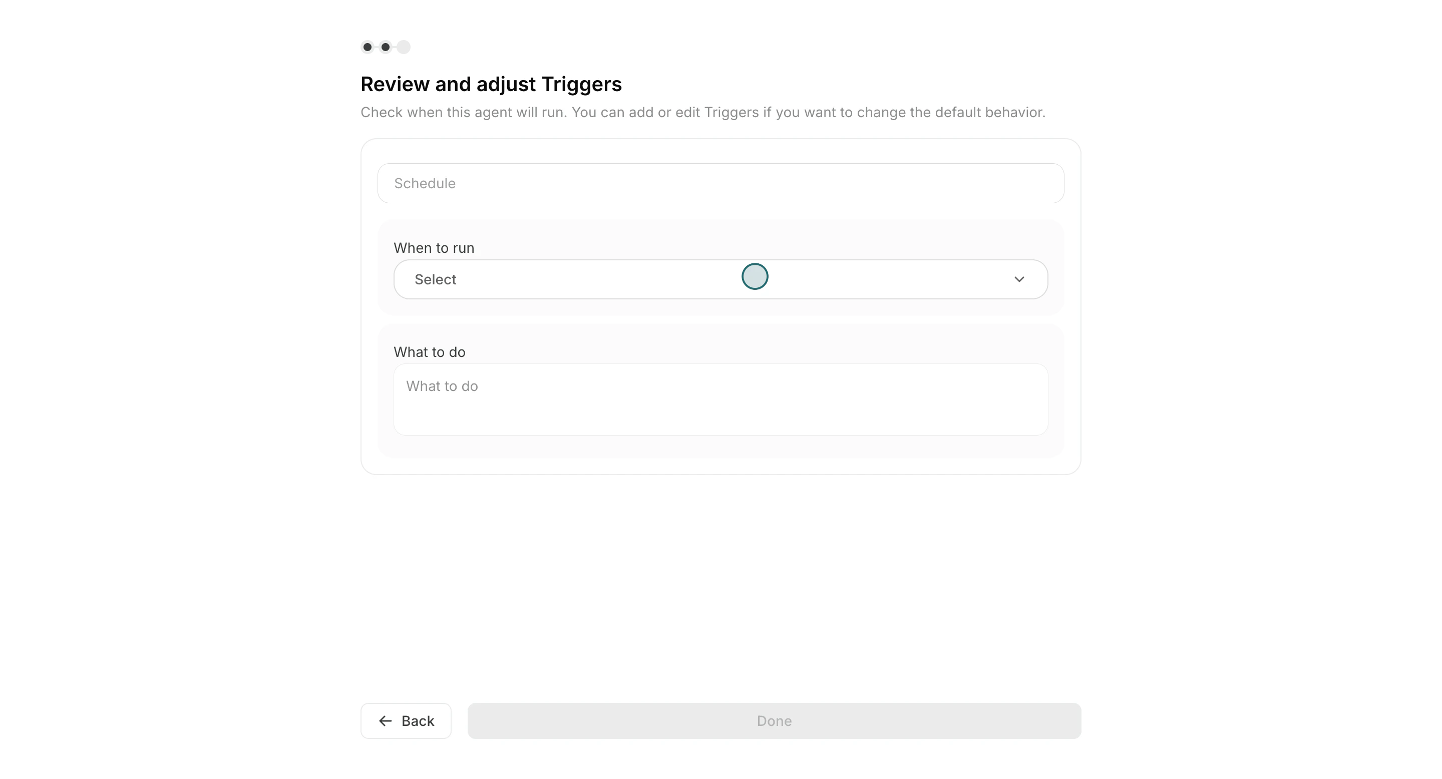 Choose trigger schedule settings
