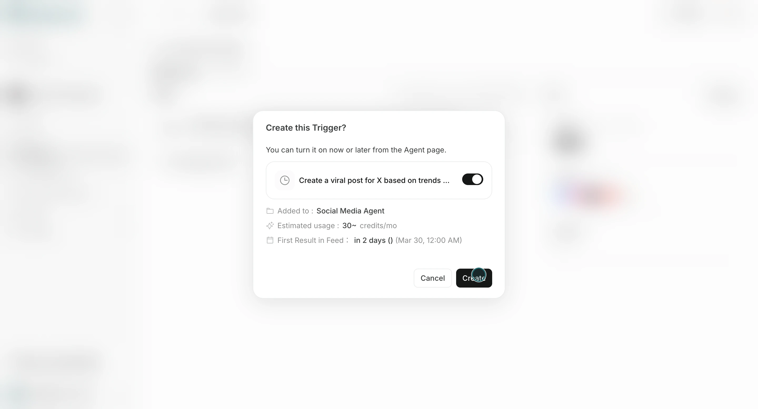 Create trigger from scratch