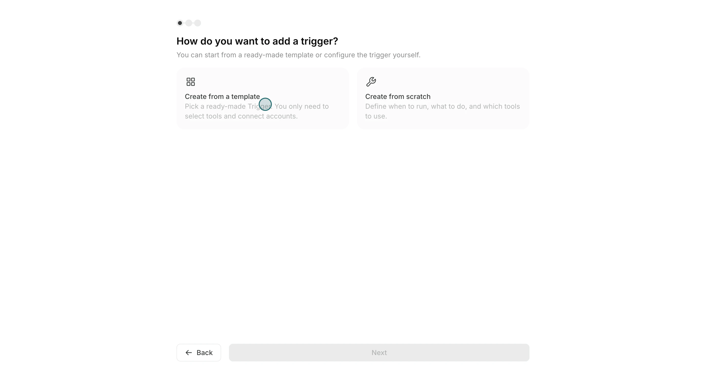 Select create from template