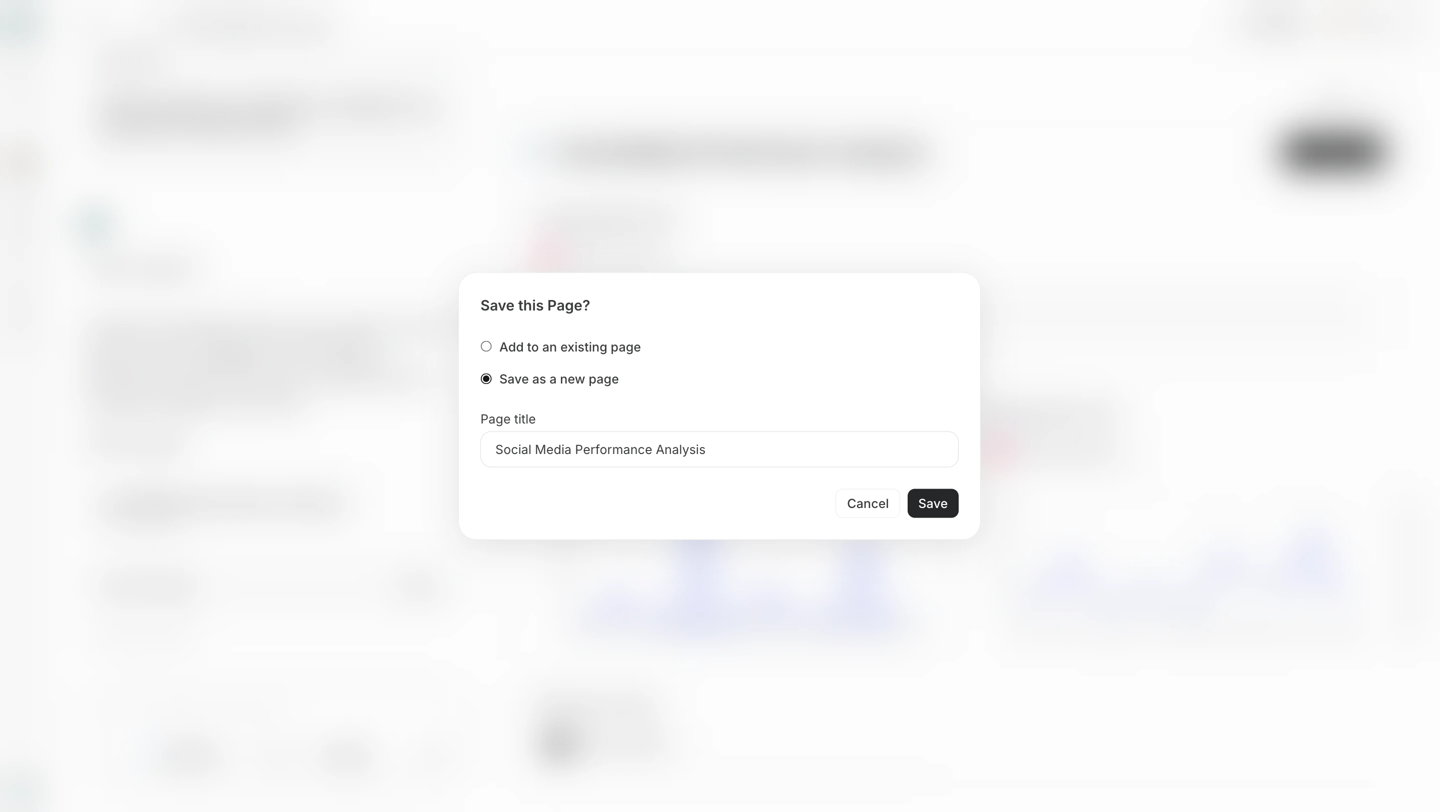 Save created page