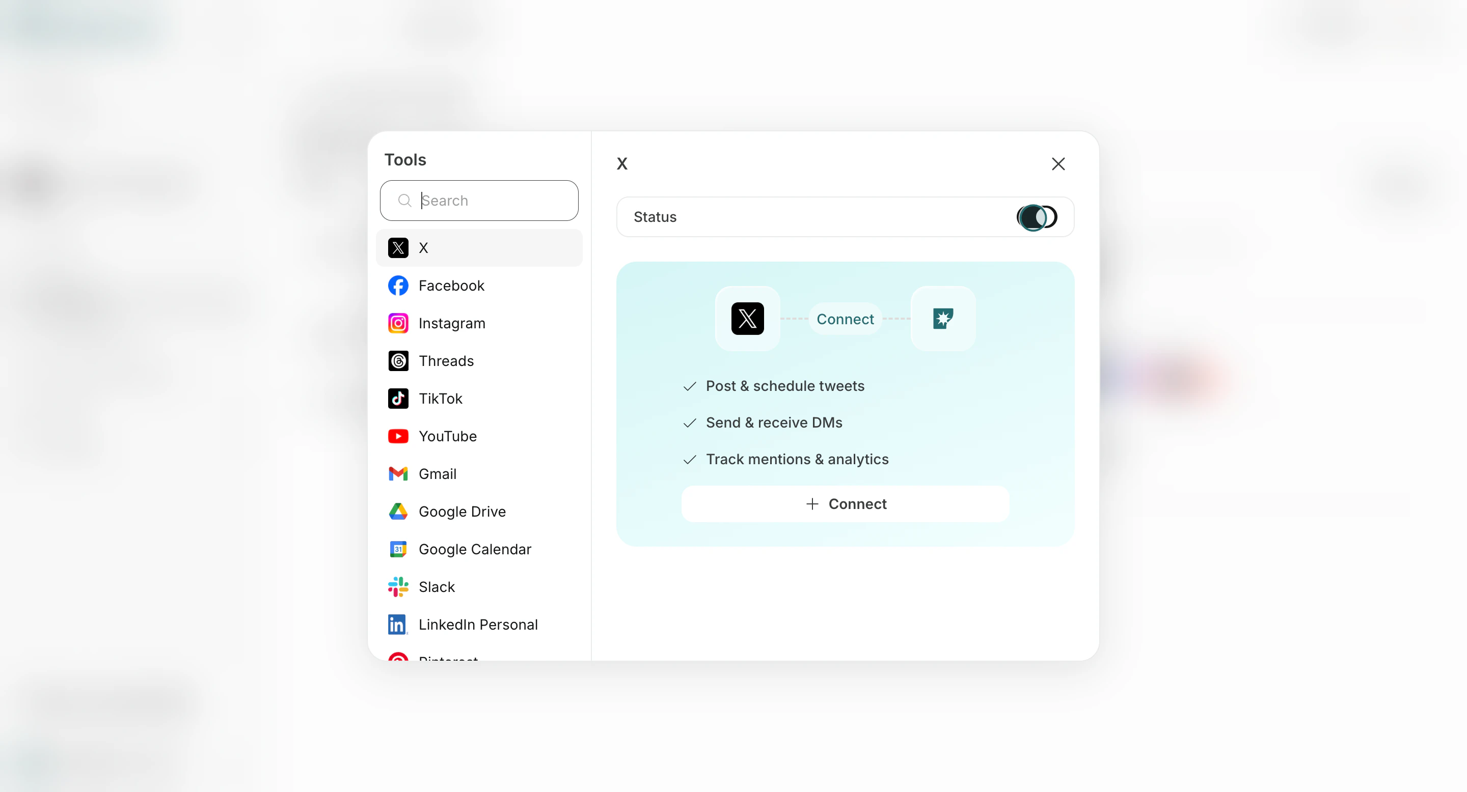 Enable tool by turning on toggle