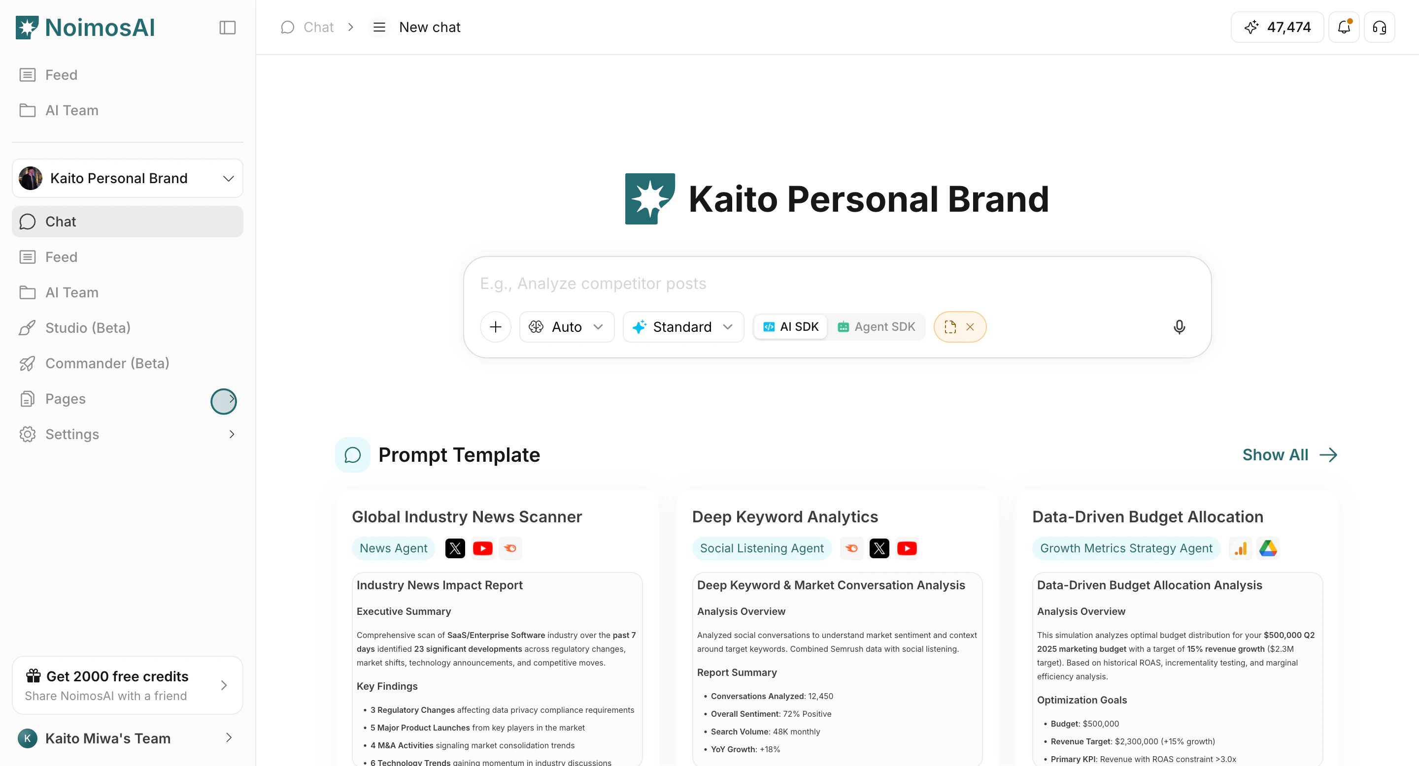 Open Pages from the sidebar