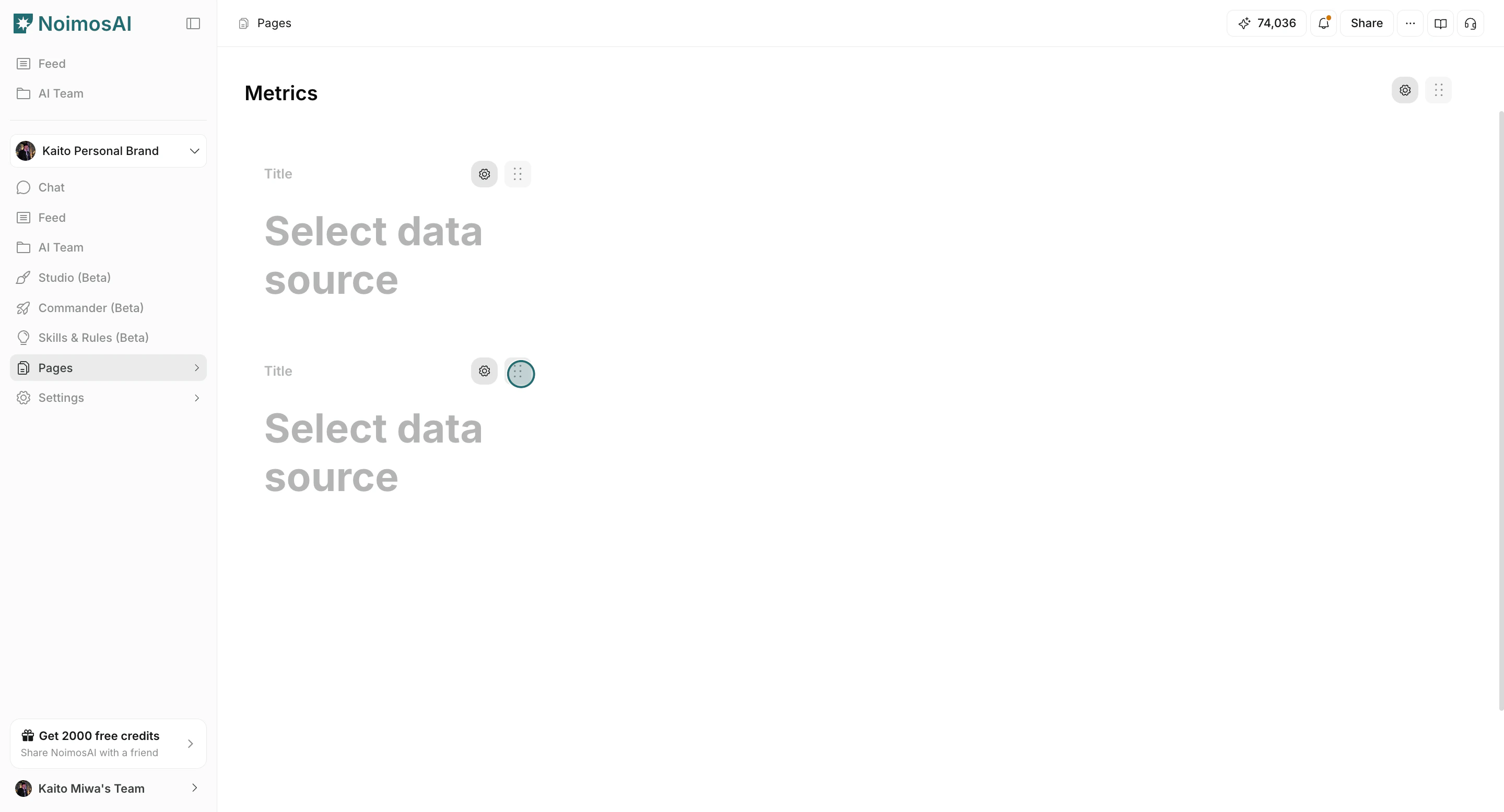 Reorder blocks with drag handle