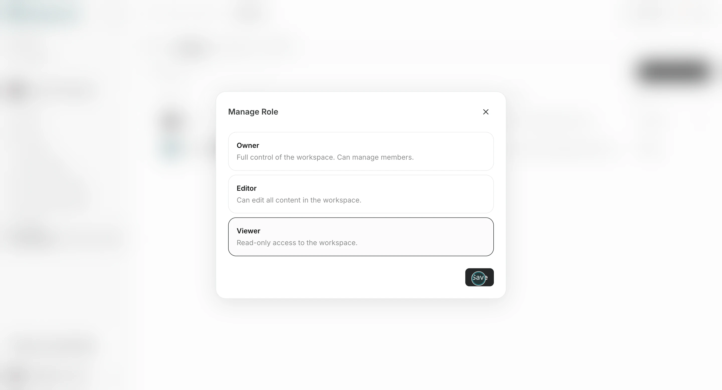 ワークスペースの役割変更を確認する