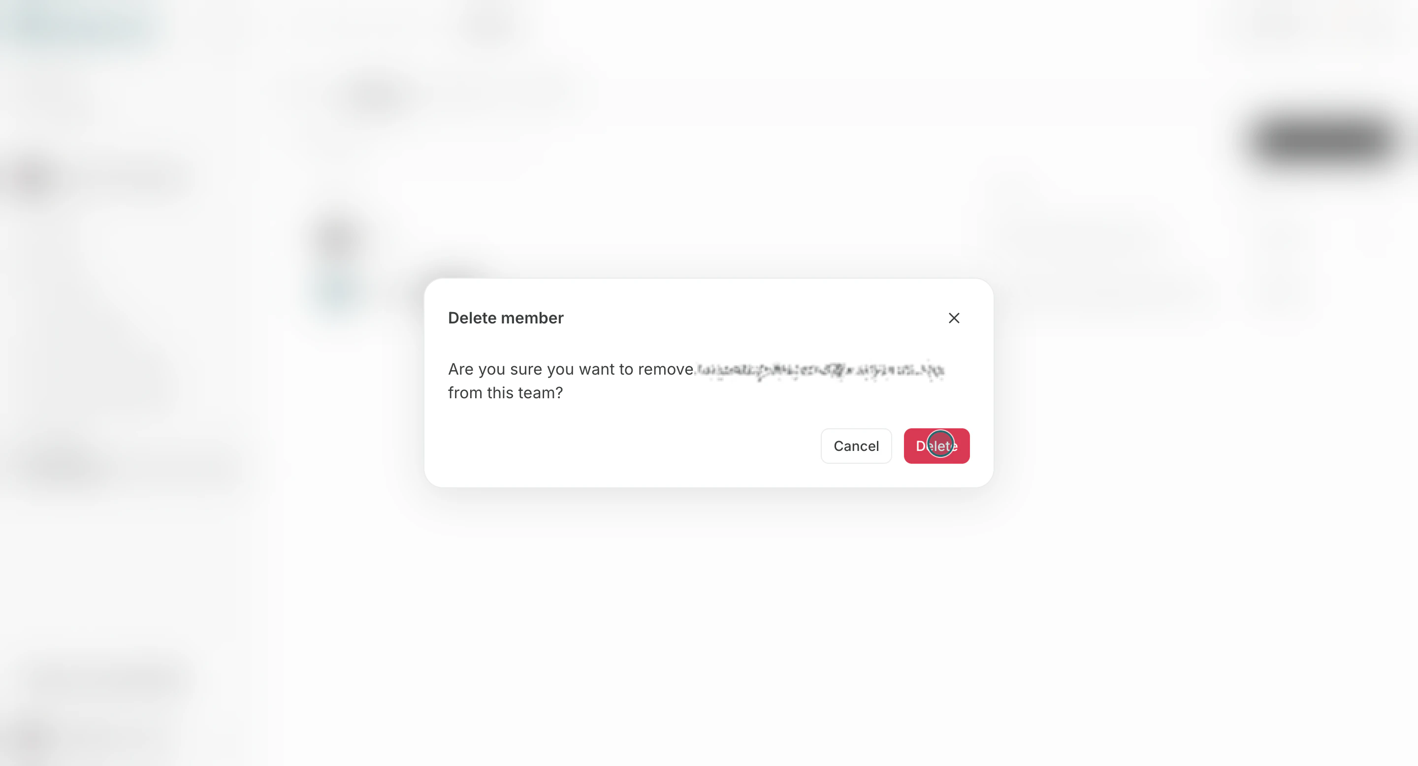 ワークスペースメンバーの削除を確認する
