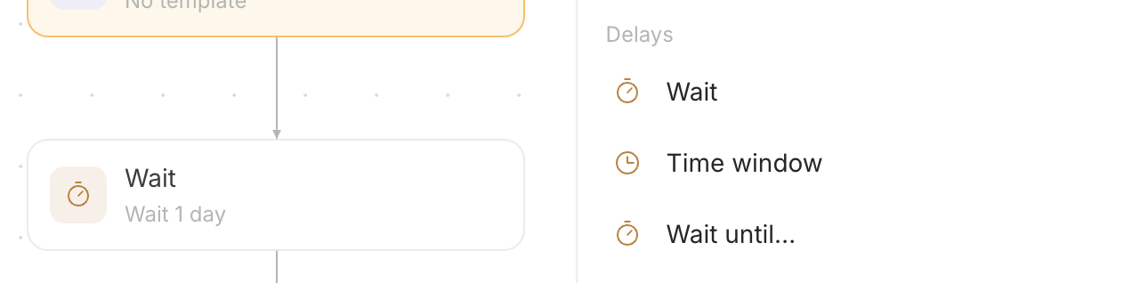 Adding Wait, Time window, or Wait until steps to a campaign